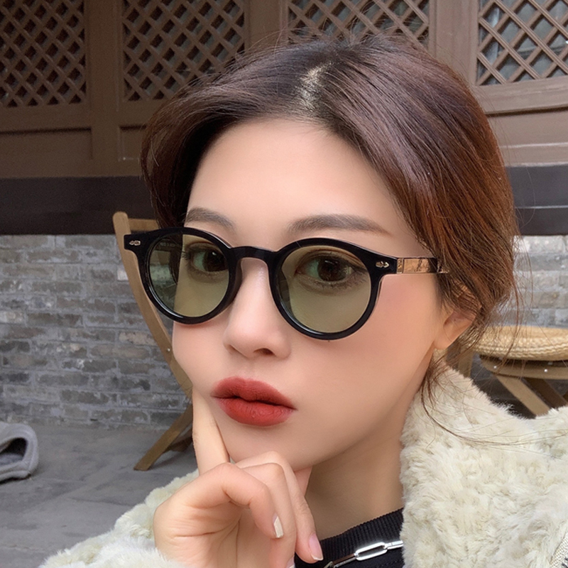 Vintage Fashion Enthusiasts - แว่นกันแดดทรงกลมขนาดเล็กใหม่สำหรับผู้ชายผู้หญิง แบรนด์ดีไซเนอร์แฟชั่นวินเทจ แว่นตากันแดดวินเทจสำหรับขับรถ