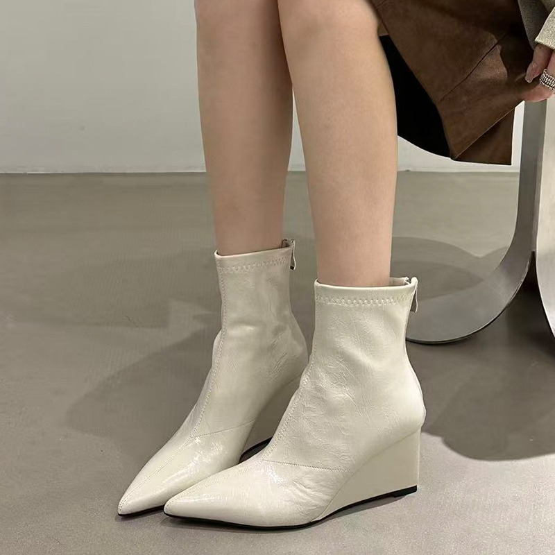 รองเท้าบูทส้นสูงสไตล์วินเทจสำห - Vintage Fashion Online บทวิจารณ์และราคา